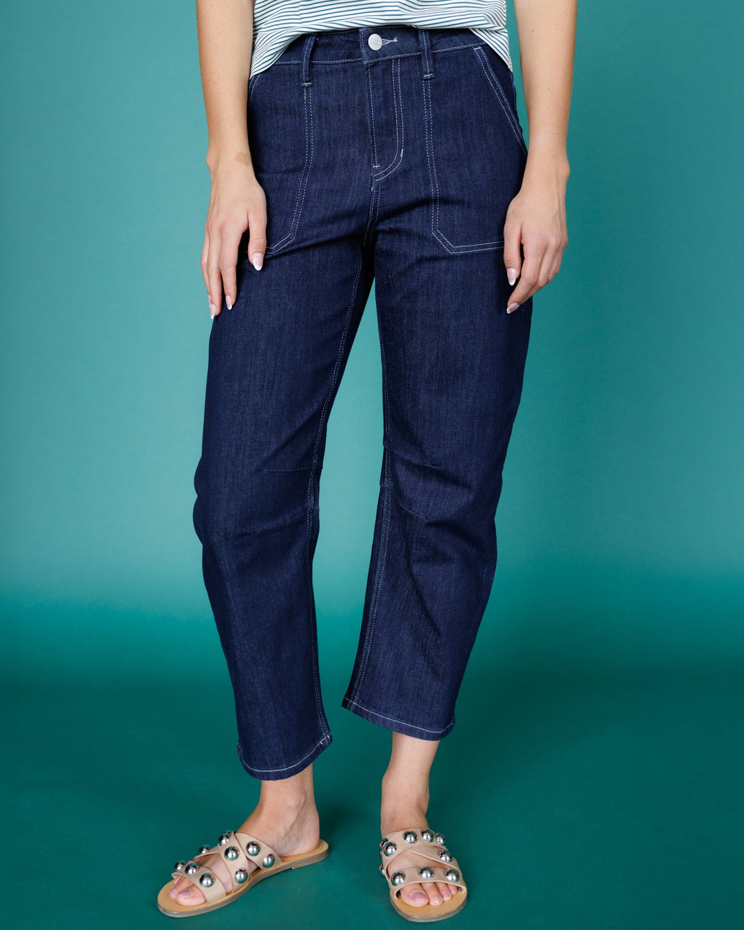 Downeast Super High Rise Barrel-Leg Jeans