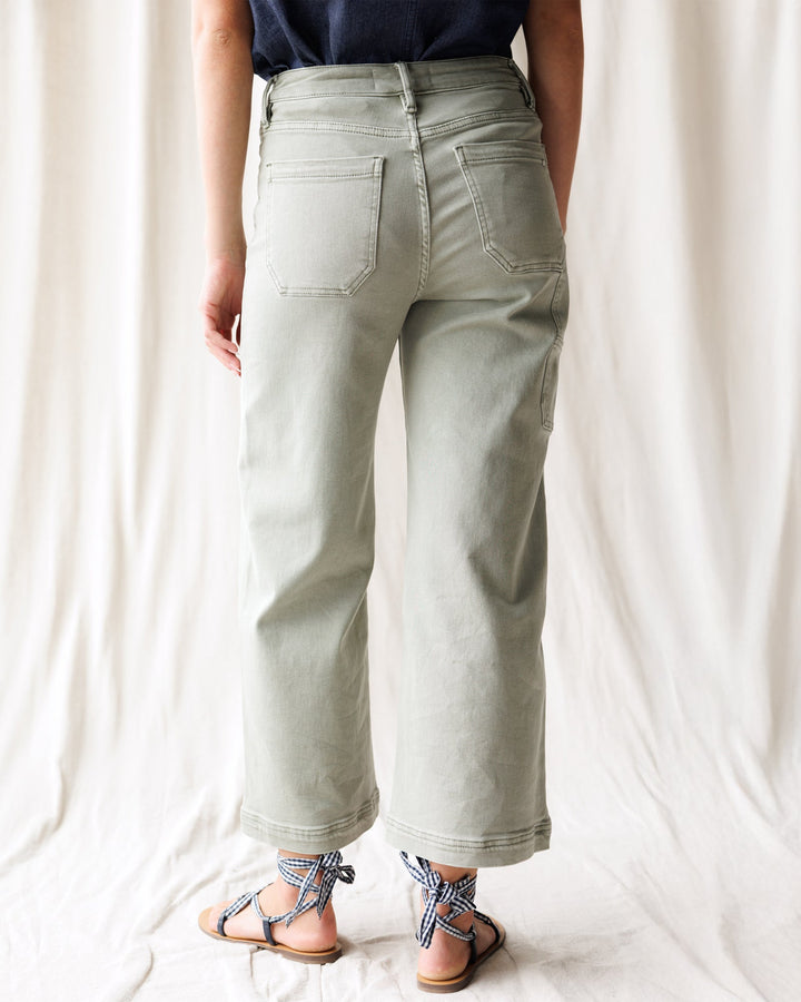 Downeast Super High Wide Cropped Utility Jeans