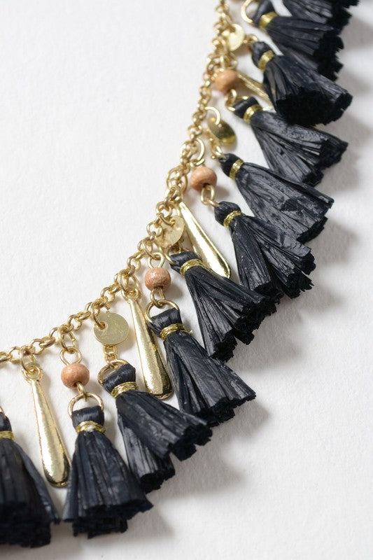 Solid Tassel Chain Necklace