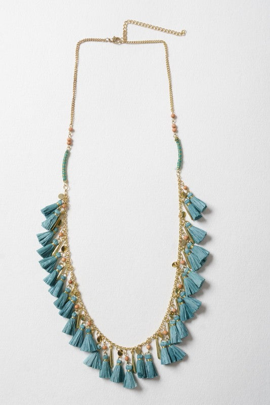 Solid Tassel Chain Necklace