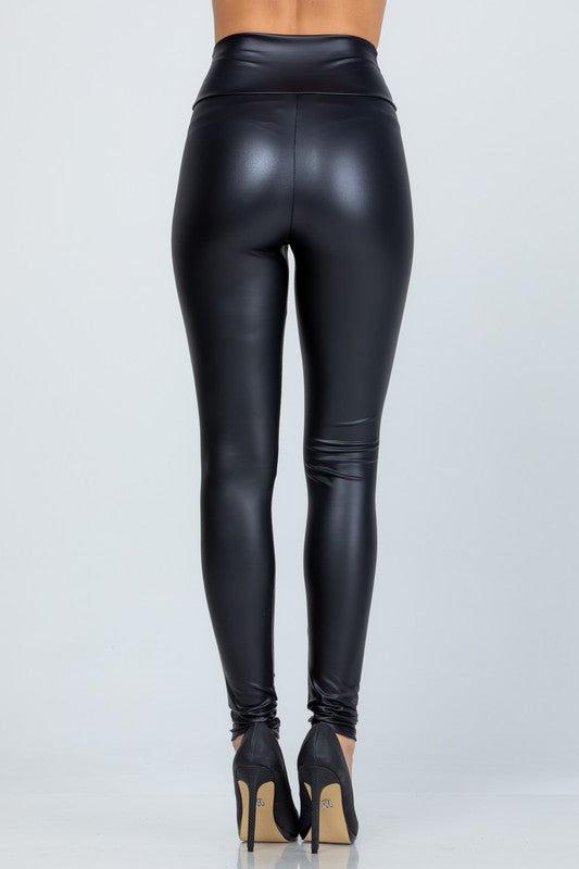 La Scala High Waist Faux Leather Leggings