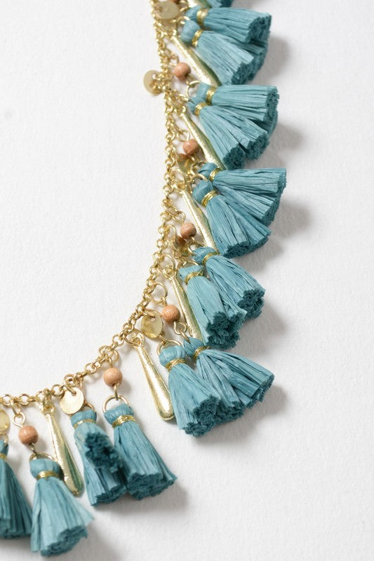 Solid Tassel Chain Necklace