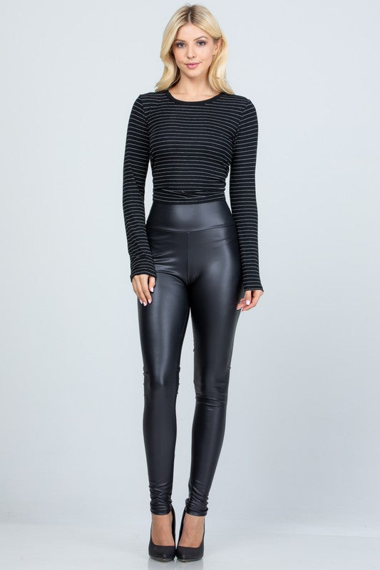 La Scala High Waist Faux Leather Leggings