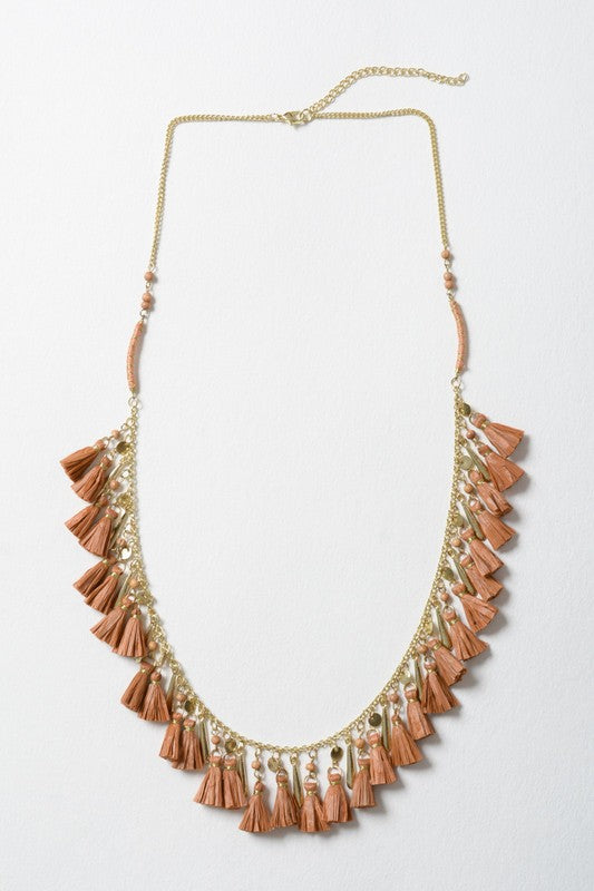 Solid Tassel Chain Necklace