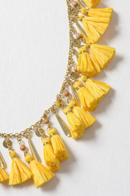 Solid Tassel Chain Necklace