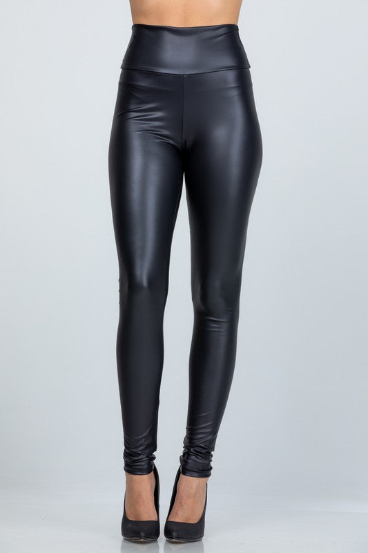 La Scala High Waist Faux Leather Leggings