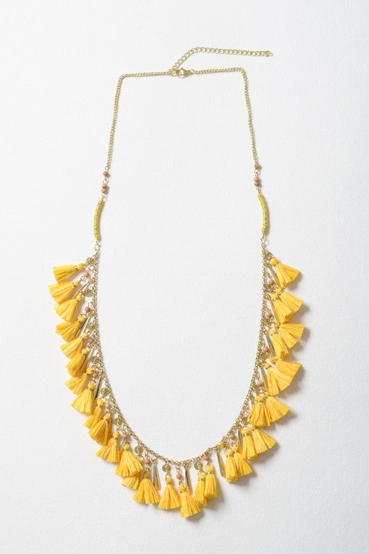 Solid Tassel Chain Necklace