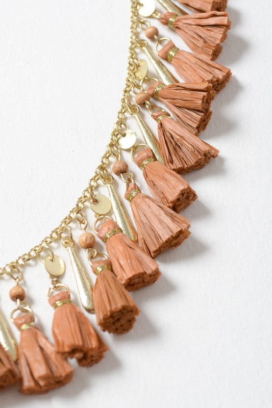 Solid Tassel Chain Necklace