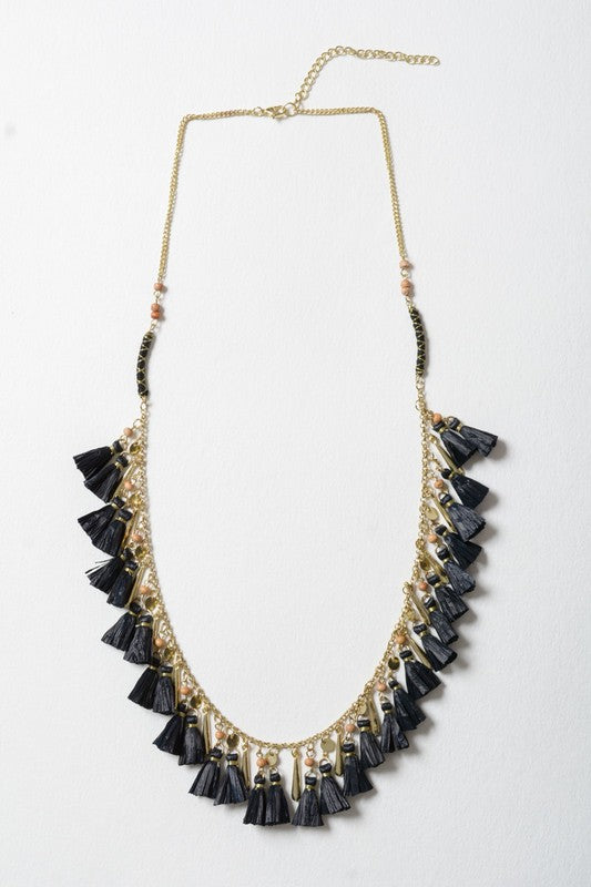 Solid Tassel Chain Necklace