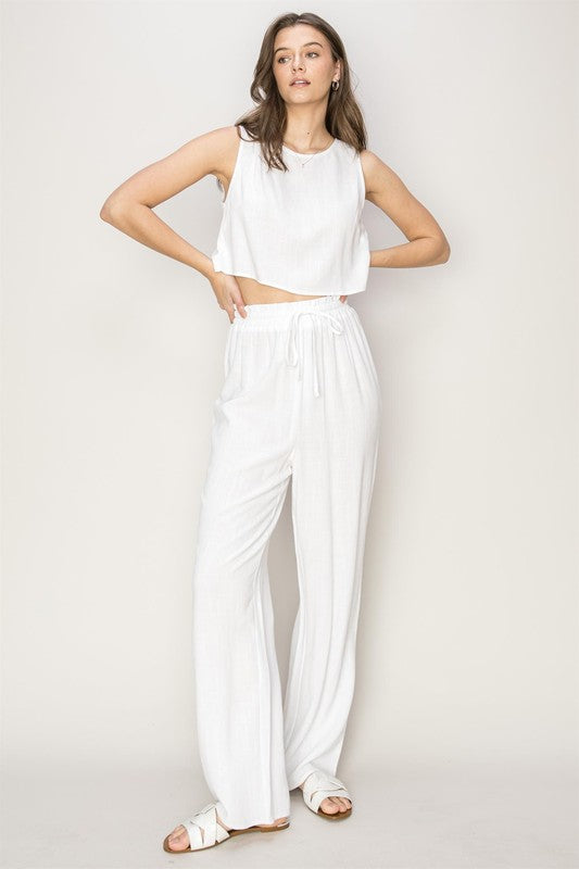 HYFVE Linen Blended Top and Pants Set