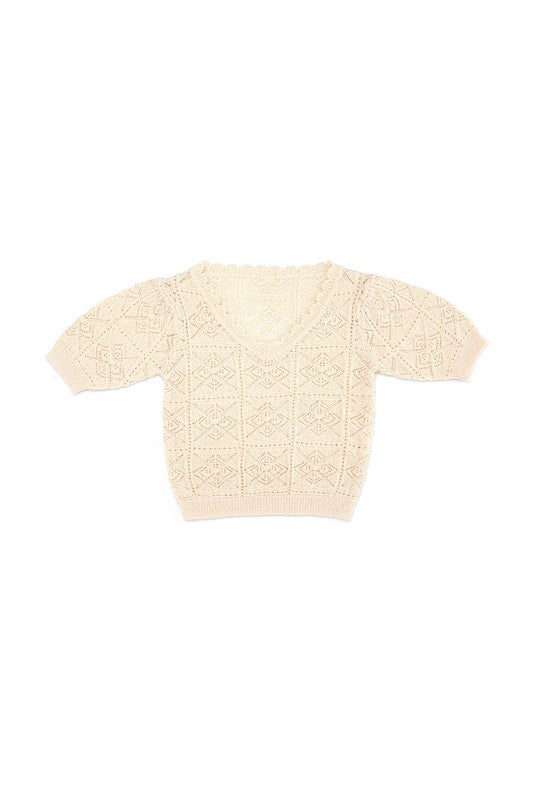 Lilou Cropped Crochet knit top