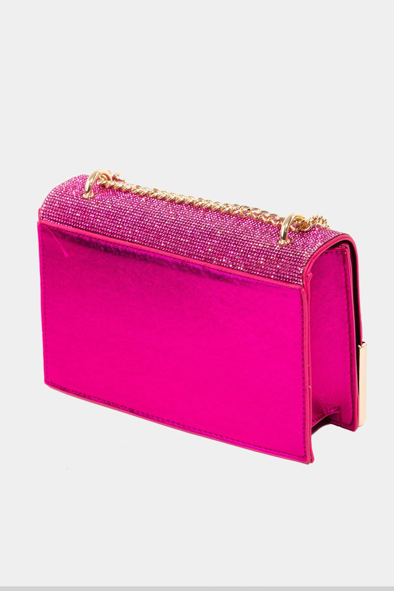 Fame Rhinestone Studded Rectangle Crossbody Bag - Boho Soho