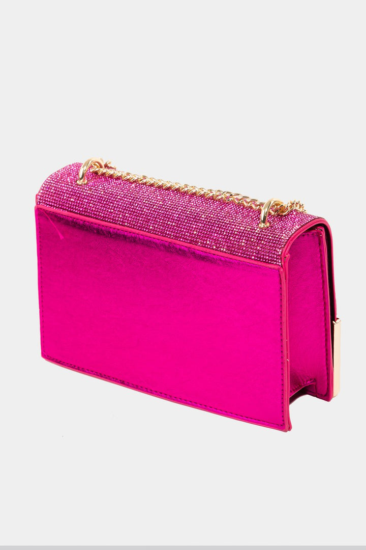 Fame Rhinestone Studded Rectangle Crossbody Bag - Boho Soho