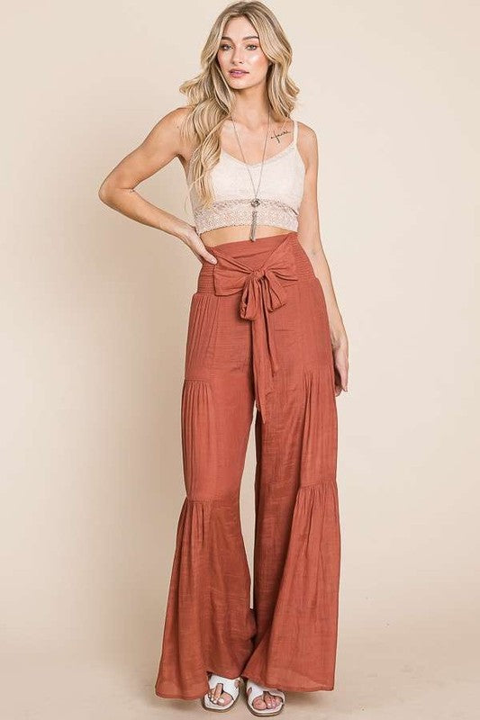 Jade by Jane Tie front ruched waist back pants Plus Size