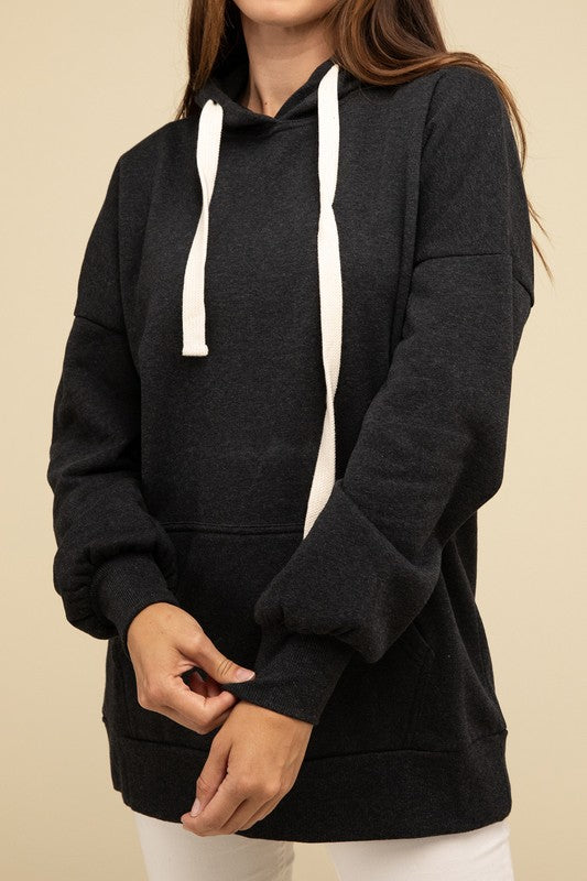 Zenana Oversized Hoodie Longline Sweatshirt