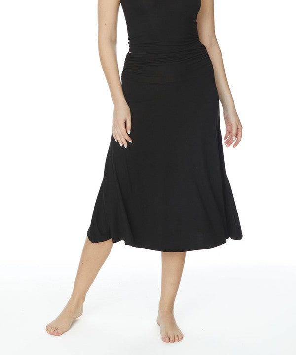 FABINA BAMBOO FLARED MIDI SKIRT