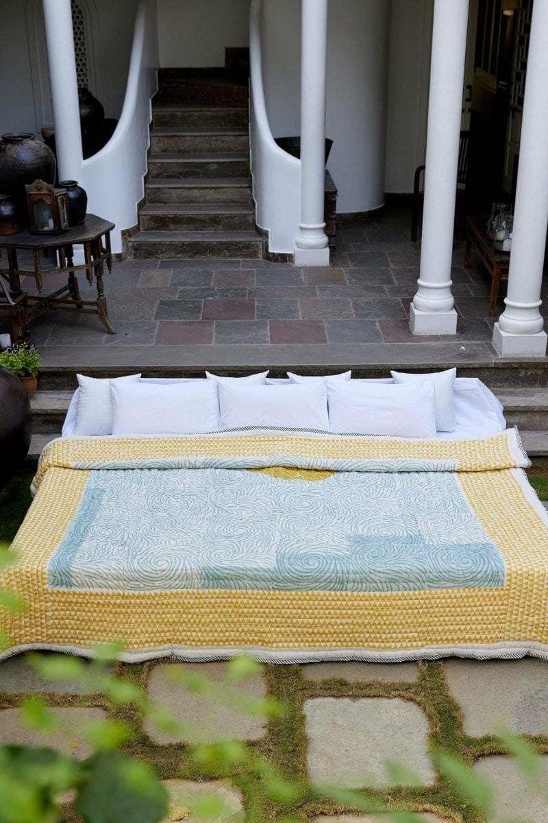 Good Morning Handmade Quilt Reversible Two Print
