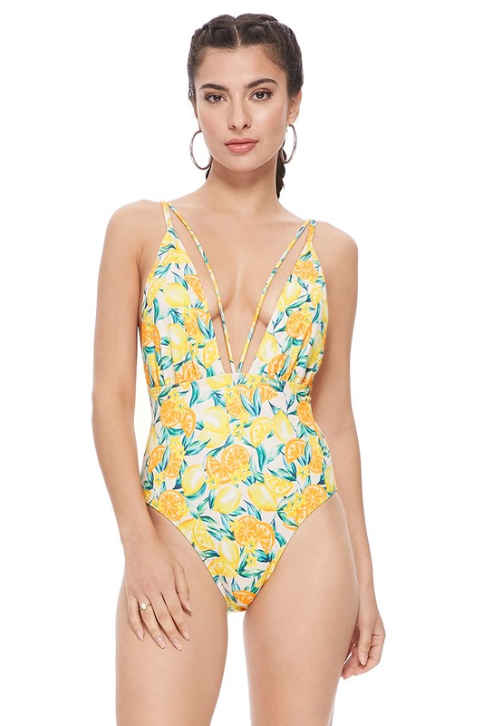 Beach Joy TEXTURED LEMON MESH ONE PIECE