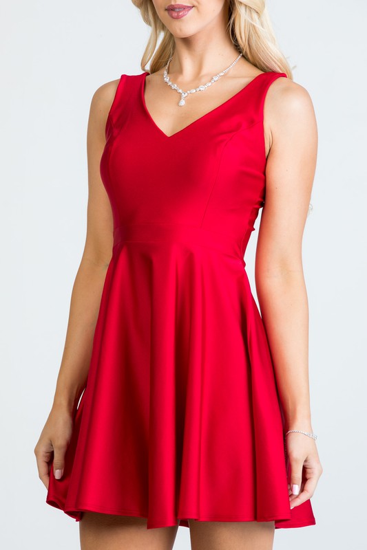 La Scala Sleeveless Dalia fit and flared tricot dress