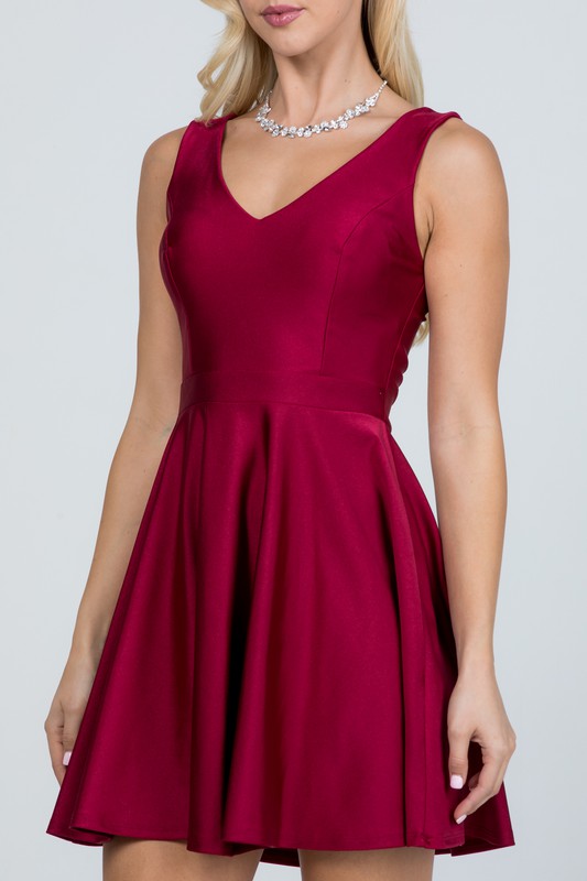 La Scala Sleeveless Dalia fit and flared tricot dress