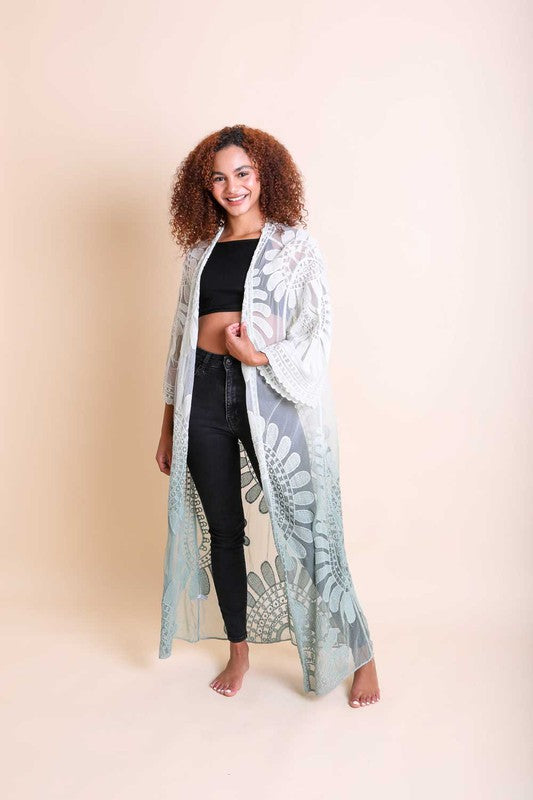 Ombre Bohemian Lace Kimono - Boho Soho