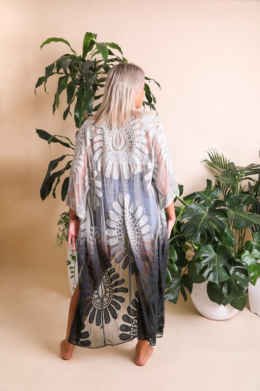 Ombre Bohemian Lace Kimono - Boho Soho