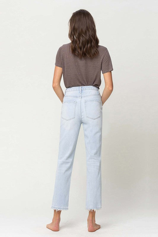 Super High Rise Distressed Crop Straight Jeans - Boho Soho