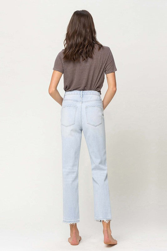 Super High Rise Distressed Crop Straight Jeans - Boho Soho