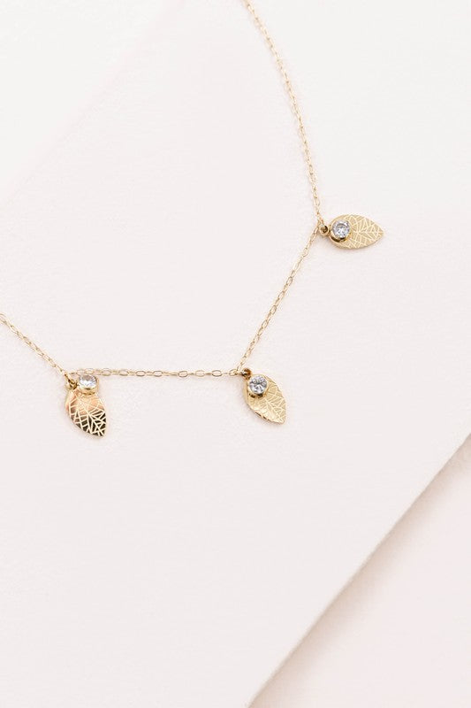 Leaf and Rhinestone Chain Anklet - Boho Soho