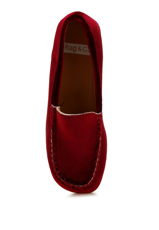 Rag & Co Robua Velvet Flat Loafers