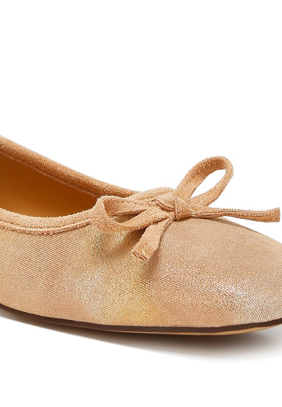 Rag & Co. Rubyrose Suede Bow Embellished Ballerinas