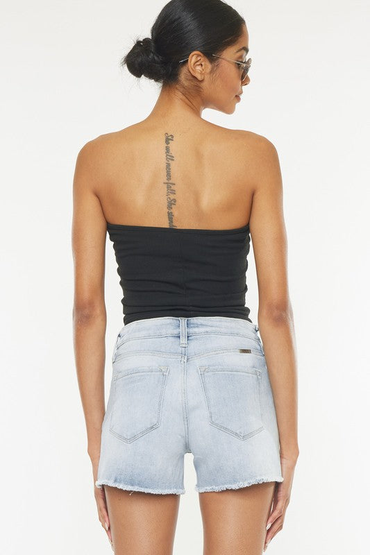 Kan Can High Rise Denim Shorts Jeans