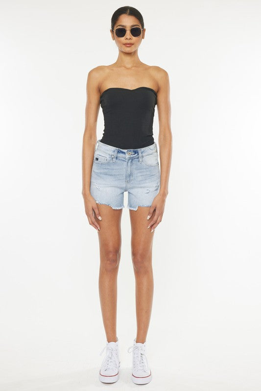 Kan Can High Rise Denim Shorts Jeans