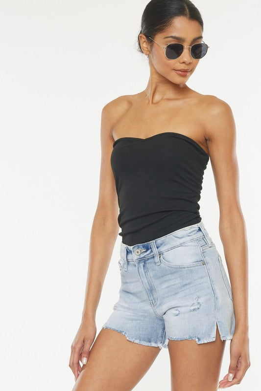 Kan Can High Rise Denim Shorts Jeans