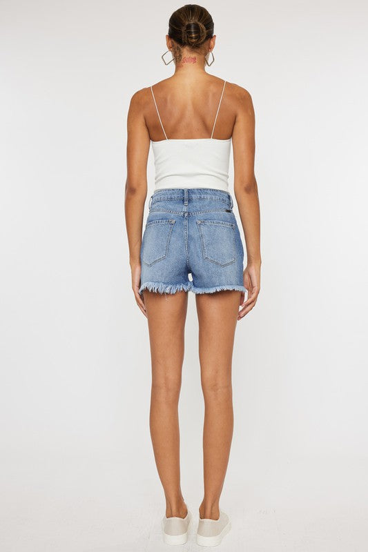 Kan Can High Rise Mom Denim Shorts