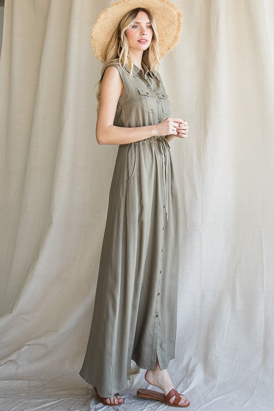 Jade by Jane BUTTON DOWN MAXI DRESS