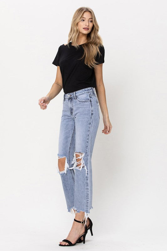 Vervet by Flying Monkey Super High Rise 90's Straight Crop Jeans