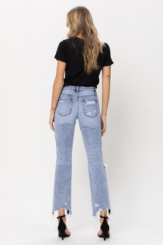 Vervet by Flying Monkey Super High Rise 90's Straight Crop Jeans