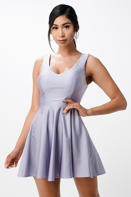 La Scala Sleeveless Dalia fit and flared tricot dress