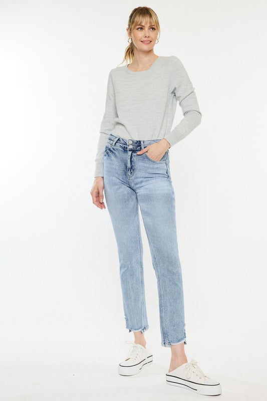 Kan Can High Rise Slim Straight Jeans