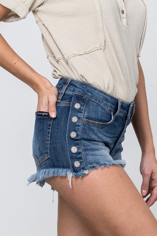 MID RISE SHORTS WITH SIDE SNAP BUTTONS - Boho Soho