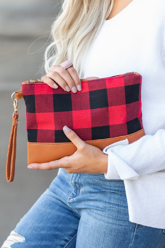 Buffalo Plaid Clutch - Boho Soho