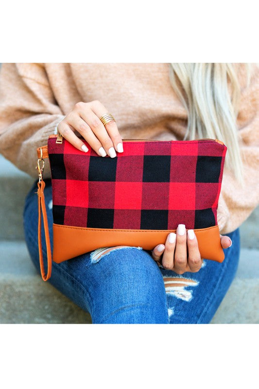 Buffalo Plaid Clutch - Boho Soho