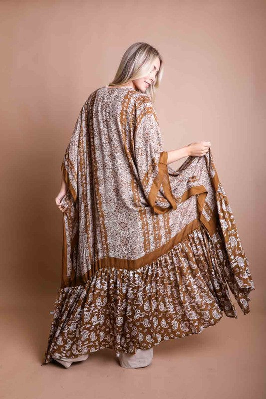 Boho Paisley Tapestry Free Flow Kimono