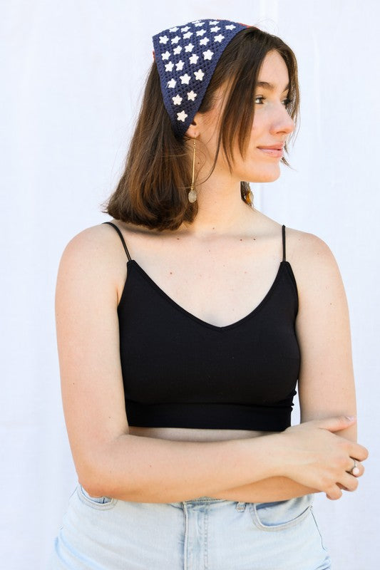 American Flag Crochet Hair Bandana - Boho Soho