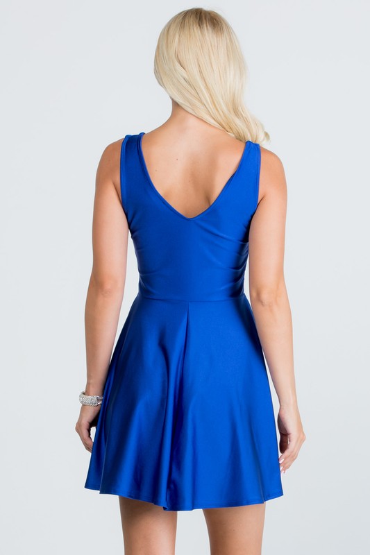 La Scala Sleeveless Dalia fit and flared tricot dress