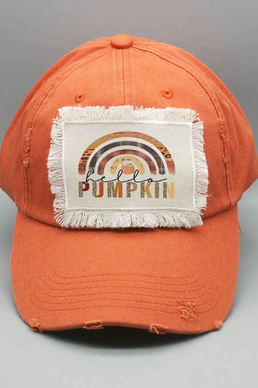 Hello Pumpkin Rainbow Patch Trucker Hat