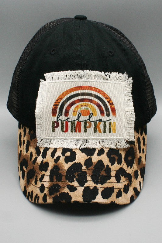 Hello Pumpkin Rainbow Patch Trucker Hat