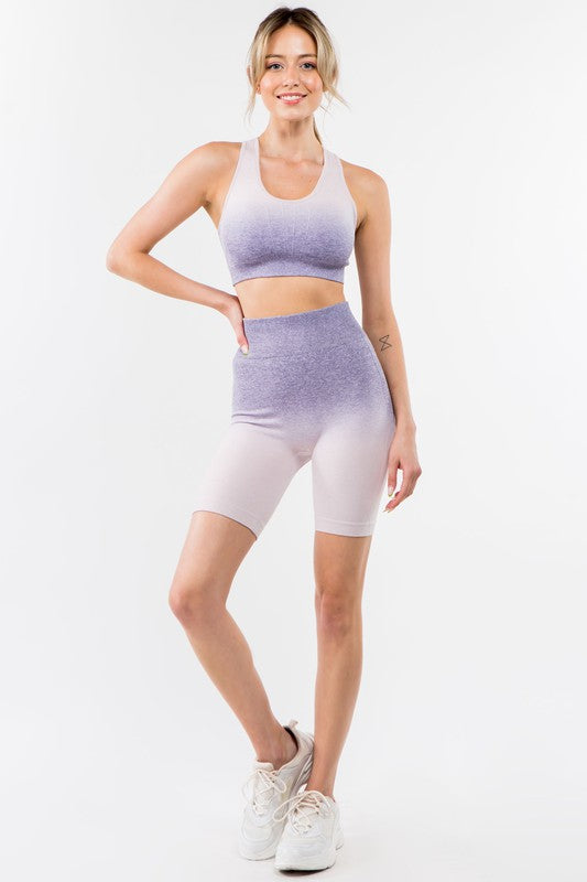 Ombre Seamless Biker Short Set