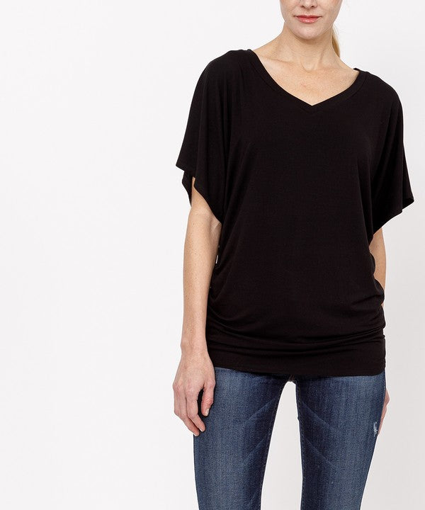 FABINA BAMBOO SIGNATURE DOLMAN SLEEVE TUNIC TOP